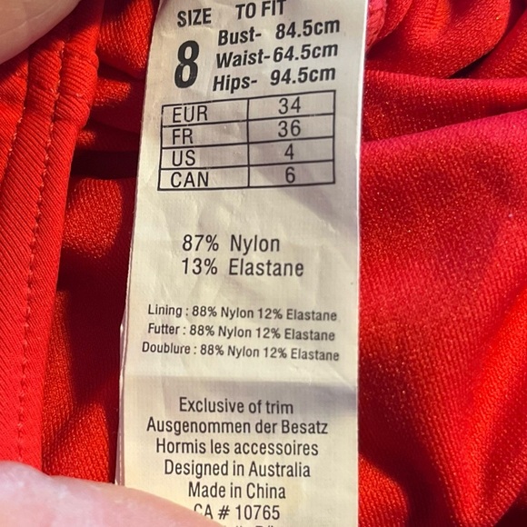 Seafolly Woman's Red & White Tank Belted Maillot One-Piece Swim Suit Sz 4 - Picture 13 of 13